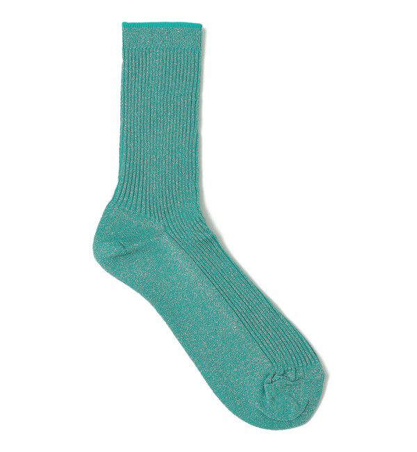 SHIPS for women「Piedi Nudi:グリッター リブ ミディ ソックス」|ソックス|ライトブルー