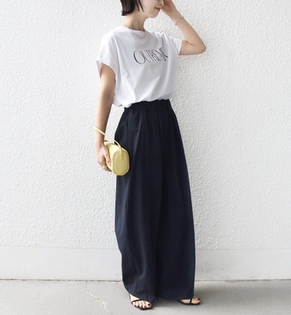 SHIPS for women「　《一部予約》メルティ コットン プリント ロゴ ショート スリーブ Tシャツ」|Tシャツ・カットソー|