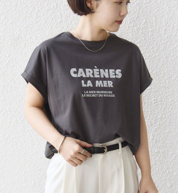 SHIPS for women「　《一部予約》メルティ コットン プリント ロゴ ショート スリーブ Tシャツ」|Tシャツ・カットソー|