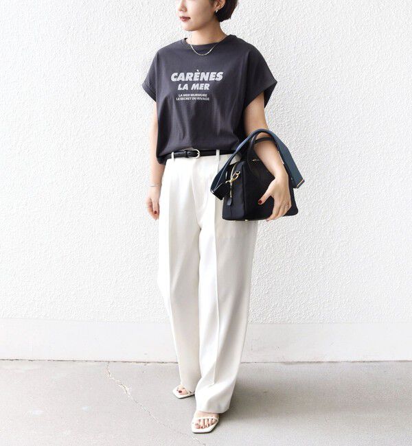SHIPS for women「　《一部予約》メルティ コットン プリント ロゴ ショート スリーブ Tシャツ」|Tシャツ・カットソー|
