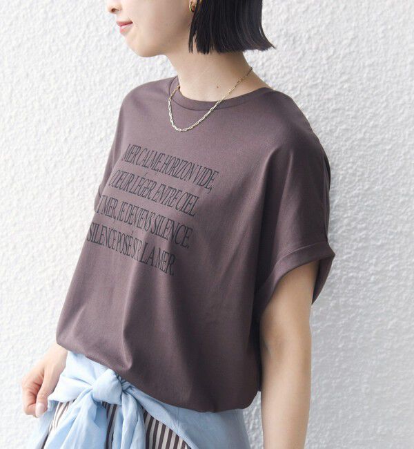 SHIPS for women「　《一部予約》メルティ コットン プリント ロゴ ショート スリーブ Tシャツ」|Tシャツ・カットソー|