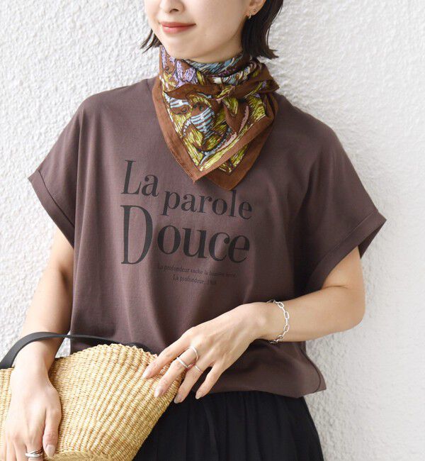 SHIPS for women「　《一部予約》メルティ コットン プリント ロゴ ショート スリーブ Tシャツ」|Tシャツ・カットソー|ブラウン