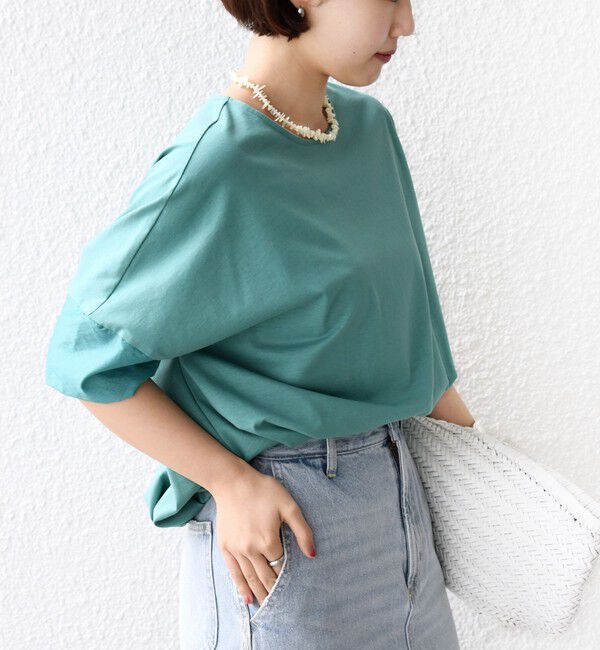 SHIPS for women「《一部追加》〈接触冷感 / 手洗い可能〉裾 バルーン シアー ドッキング プルオーバー」|Tシャツ・カットソー|