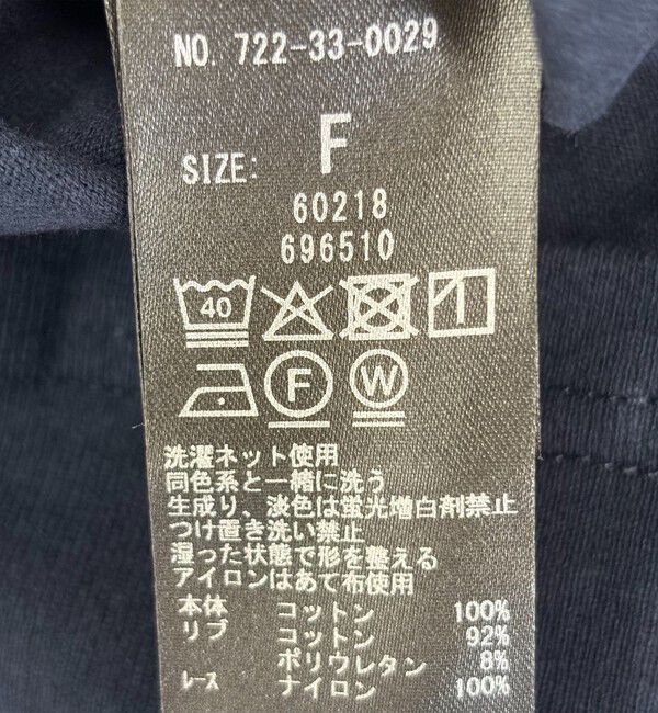 SHIPS any「《追加予約》SHIPS any:〈洗濯機可能〉バック レース コンビ フレンチスリーブ プルオーバー」|Tシャツ・カットソー|