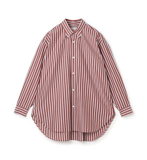 TOMORROWLAND MENS「コットンブロード ボタンダウン ロングシャツ」|シャツ・ブラウス|36 レッドストライプ