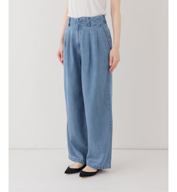 SLOBE IENA「《4サイズ展開/追加3》LEDENIM TUCK TROUSERデニム」|デニム|