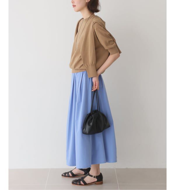 SLOBE IENA「《WEB限定/追加予約/シリーズあり》コットンキュプラハーフスリーブプルオーバー」|ニット・セーター|