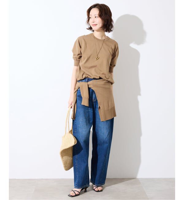 SLOBE IENA「《WEB限定/追加予約/シリーズあり》コットンキュプラハーフスリーブプルオーバー」|ニット・セーター|