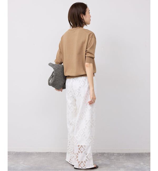 SLOBE IENA「《WEB限定/追加予約/シリーズあり》コットンキュプラハーフスリーブプルオーバー」|ニット・セーター|