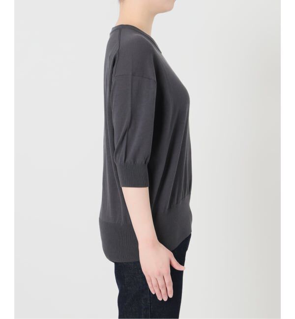 SLOBE IENA「《WEB限定/追加予約/シリーズあり》コットンキュプラハーフスリーブプルオーバー」|ニット・セーター|