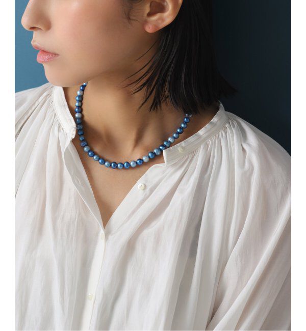 Lilas by Spick&Span「エシカルインディゴパール7mm40cmネックレス K10」|ネックレス|ネイビー