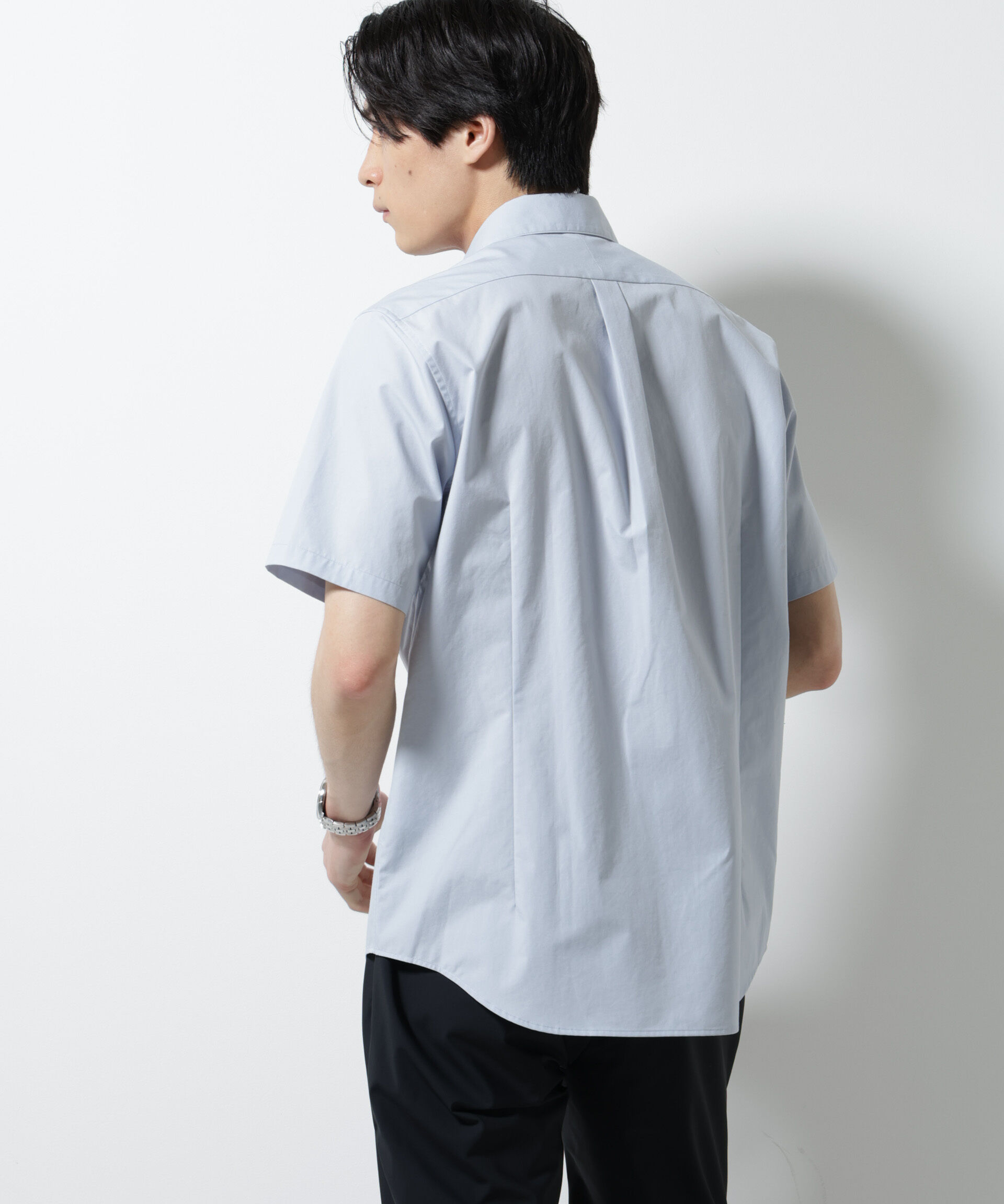 nano･universe「「N shirt」 速乾 ホリゾンタルカラーシャツ半袖」|シャツ・ブラウス|