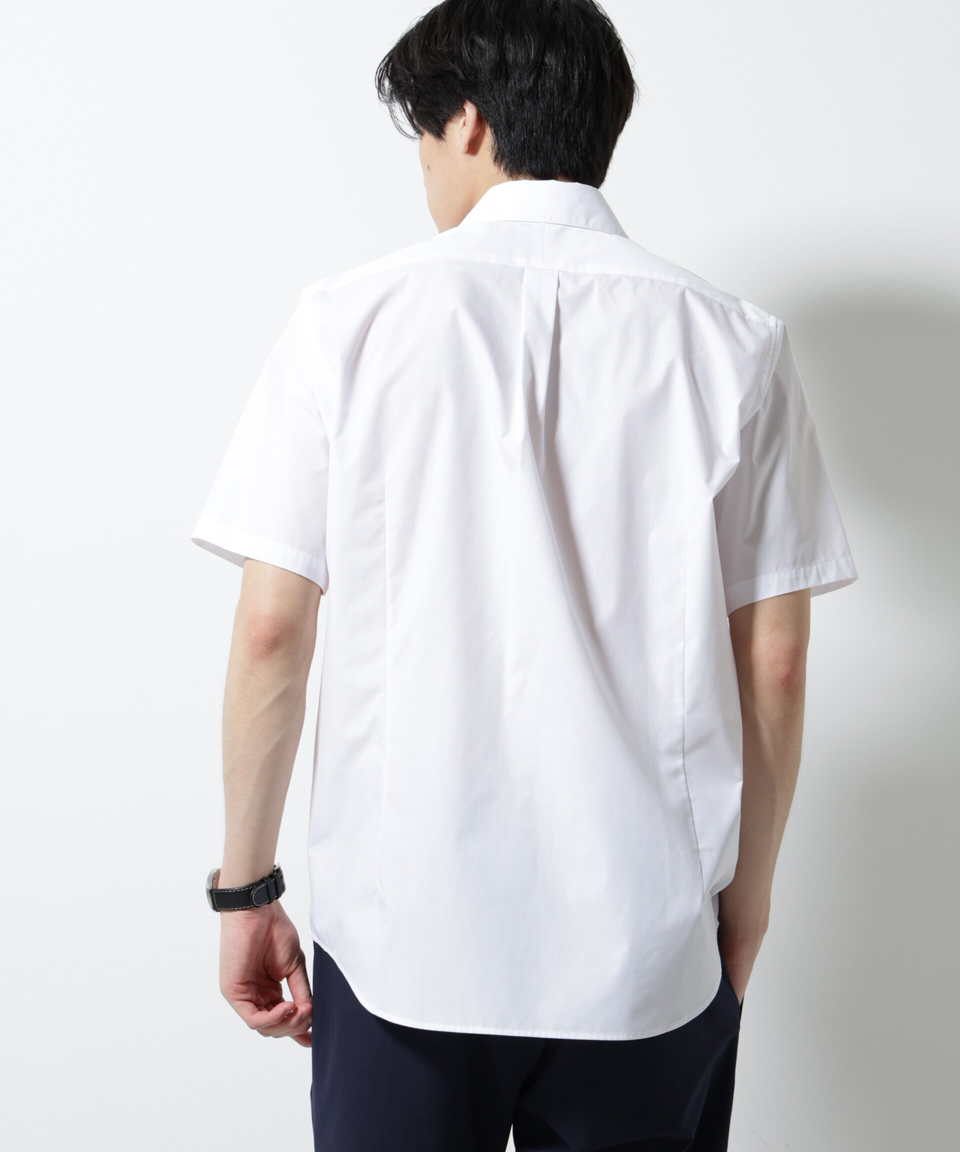 nano･universe「「N shirt」 速乾 ホリゾンタルカラーシャツ半袖」|シャツ・ブラウス|
