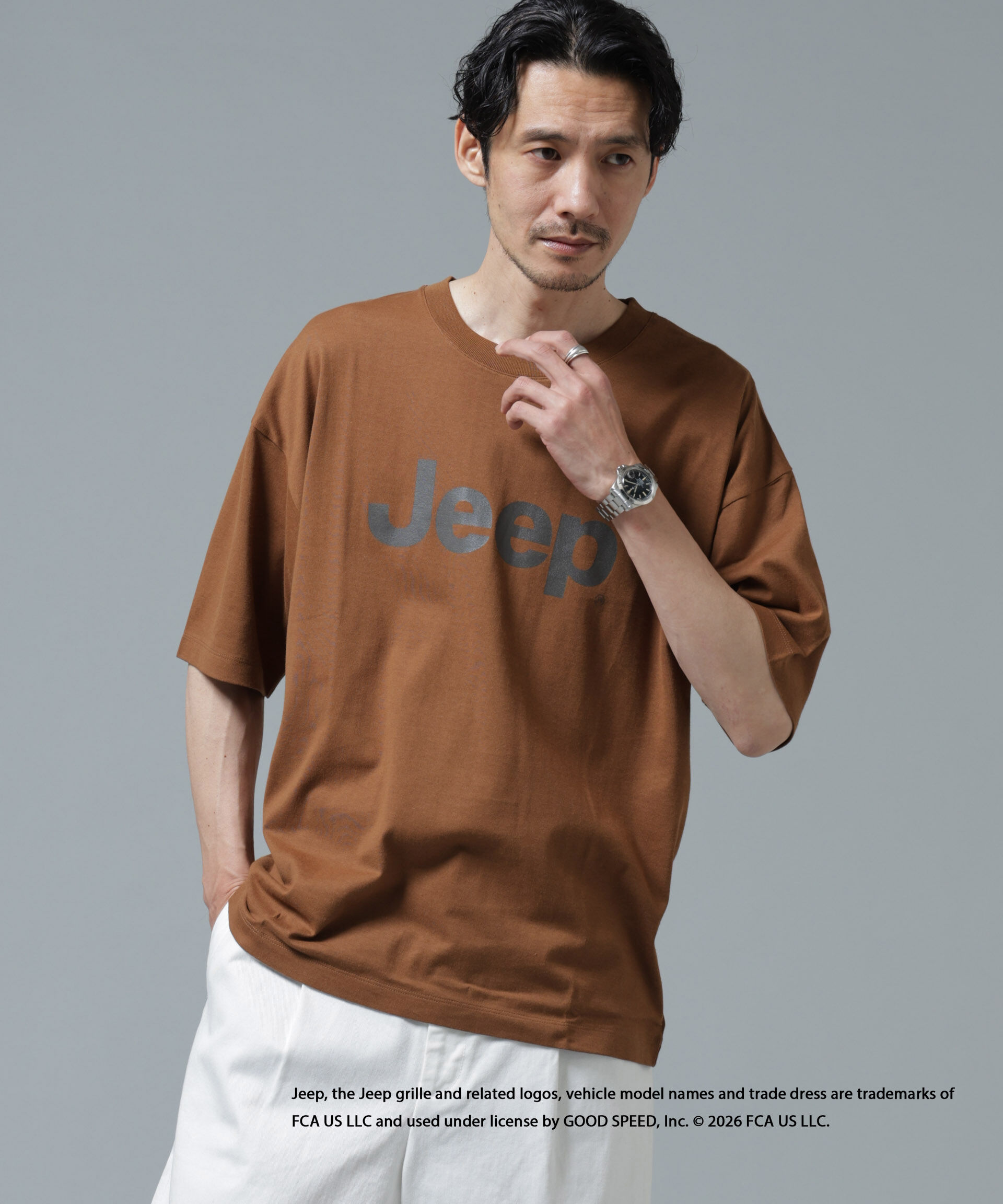 nano･universe「GOOD ROCK SPEED&times;Anti Soaked(R) 汗染み防止 ジープ Tシャツ」|Tシャツ・カットソー|パターン1