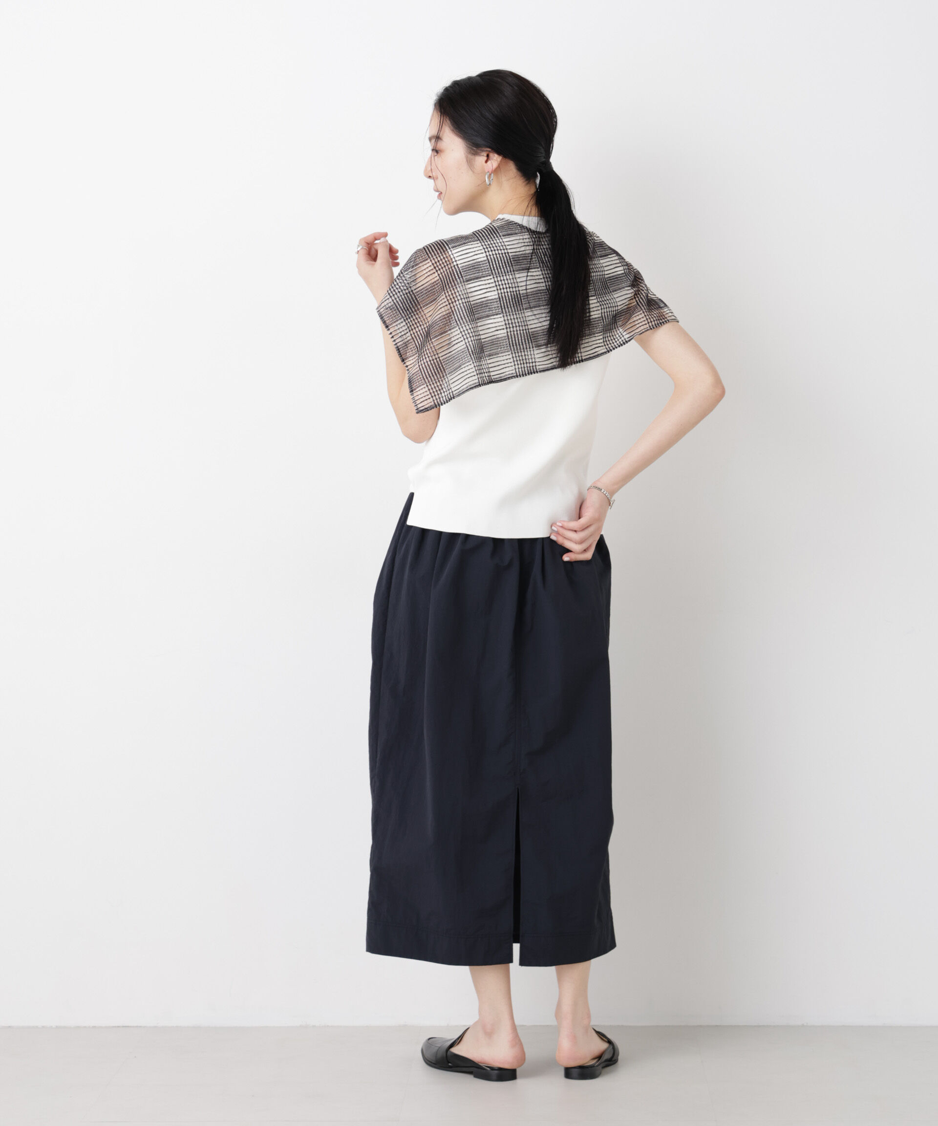 nano･universe「SUMMER VEIL KNIT 総針ノースリーブニット」|ニット・セーター|