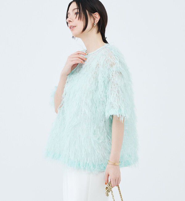 NOLLEY'S sophi「ウォッシャブルシアーロングフェザー両前Tブラウス」|シャツ・ブラウス|ミントグリーン