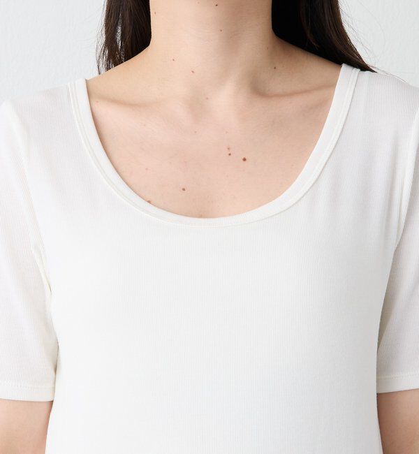  「【すっきり見え/通気性/帯電性/洗濯機洗い可】キュプラコットンテレコTee」|Tシャツ・カットソー|