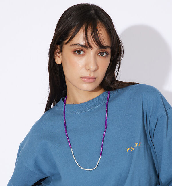 ABAHOUSE「Handmade  Thailand beads & SILVER neckla」|ネックレス|パープル
