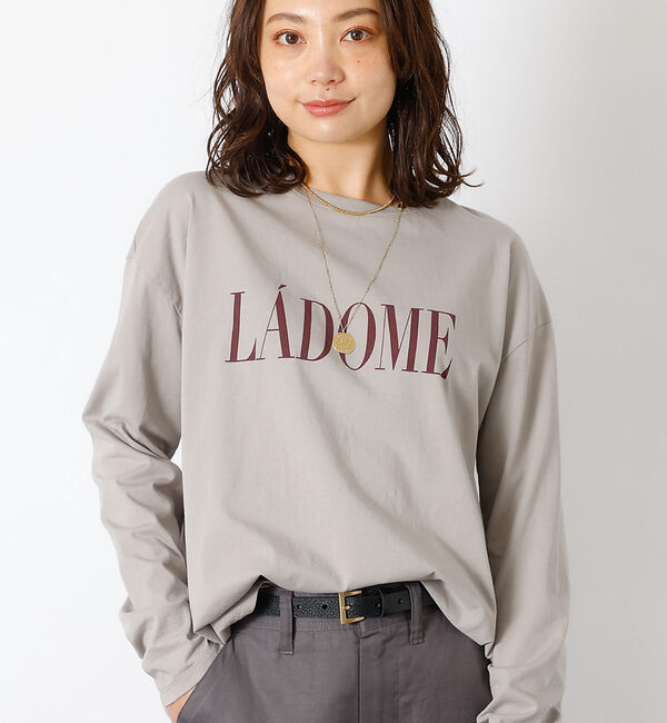 Rouge vif「別注【MICA&DEAL /マイカアンドディール】LADOME プリントロンT」|Tシャツ・カットソー|グレージュ