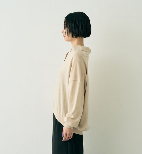 Rouge vif「カシミヤ混ウール襟付きスキッパーニット」|ニット・セーター|