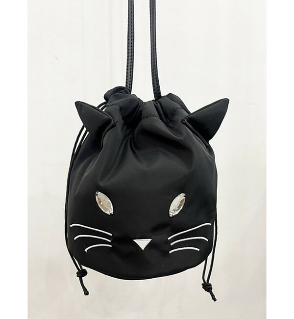 NOMINE「【FAVORI】黒猫 灰猫 巾着ショルダーバッグ」|ショルダー・メッセンジャー|