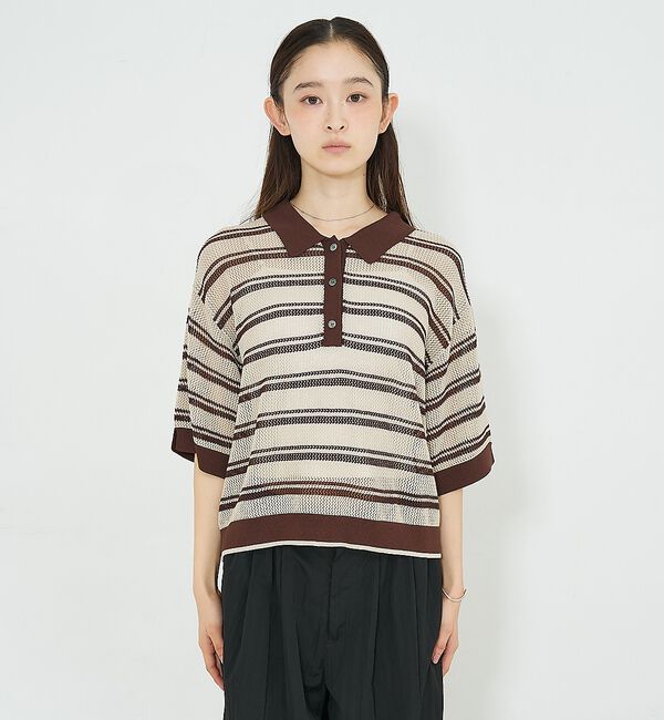 NOMINE「メッシュ ポロニット」|ニット・セーター|