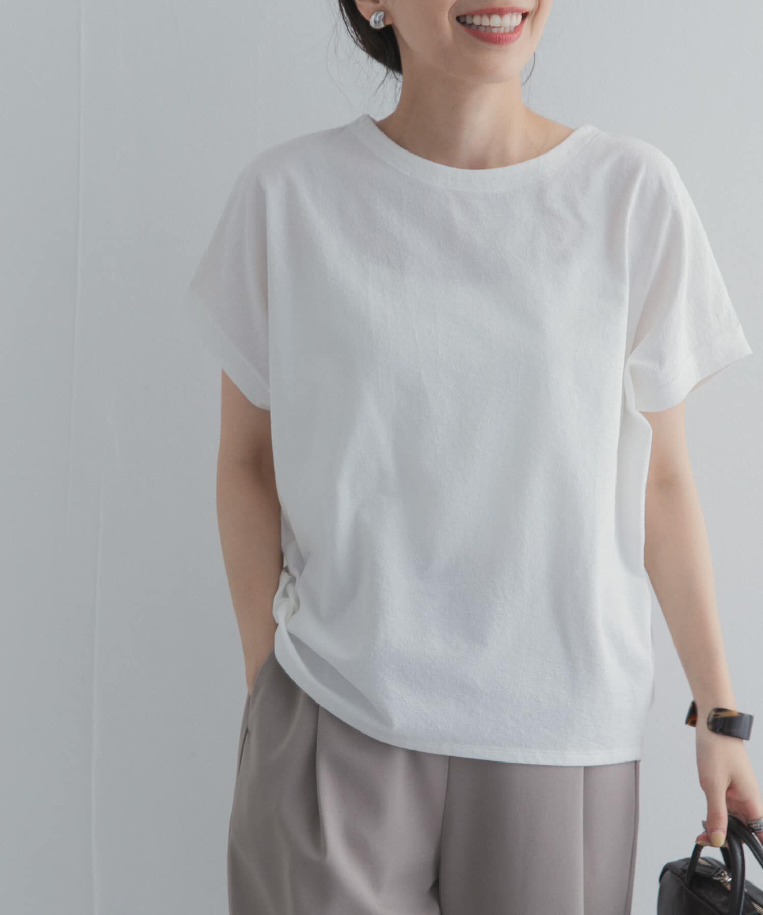 URBAN RESEARCH DOORS「リネンタッチBACKボタンプルオーバー」|Tシャツ・カットソー|