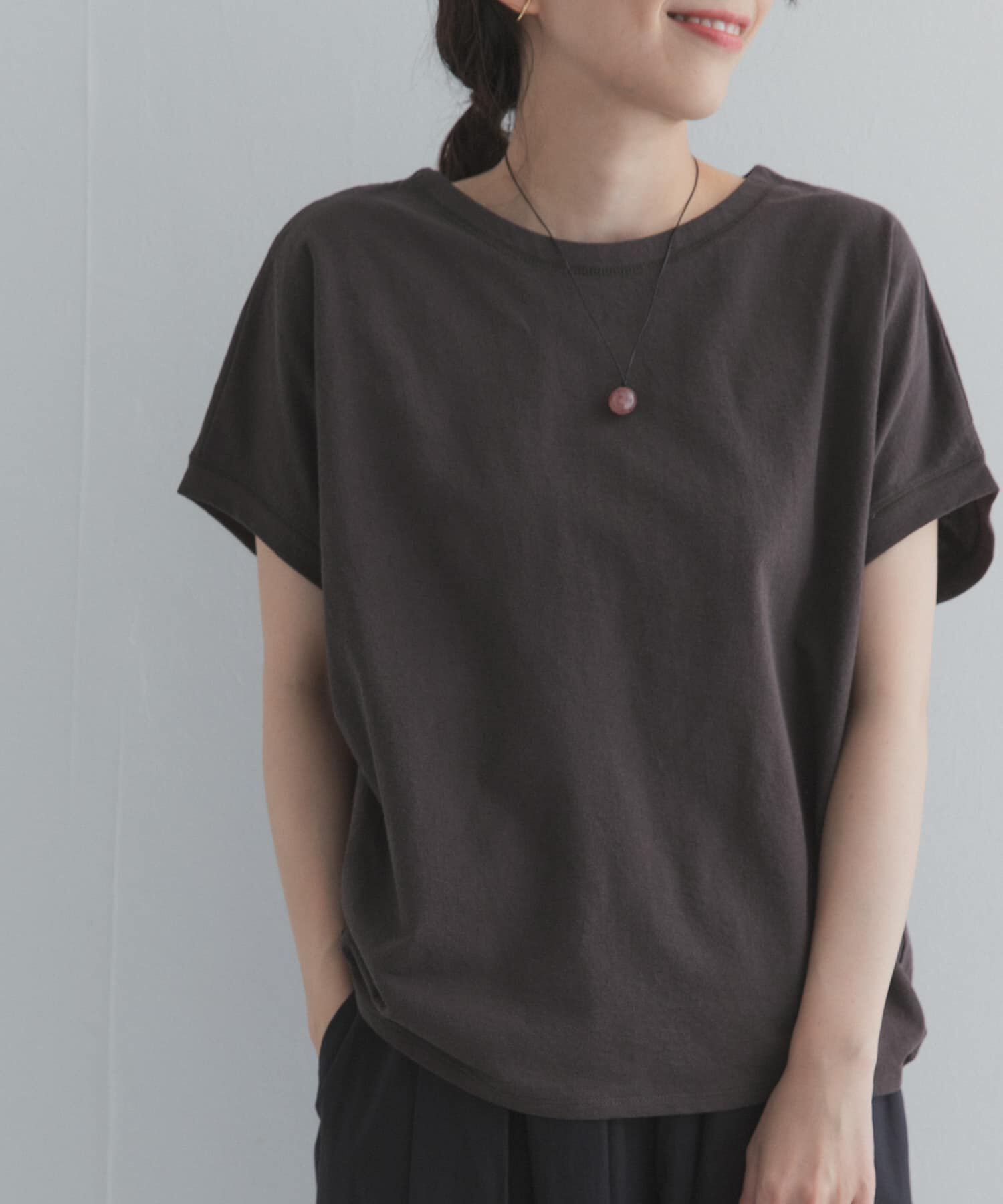 URBAN RESEARCH DOORS「リネンタッチBACKボタンプルオーバー」|Tシャツ・カットソー|