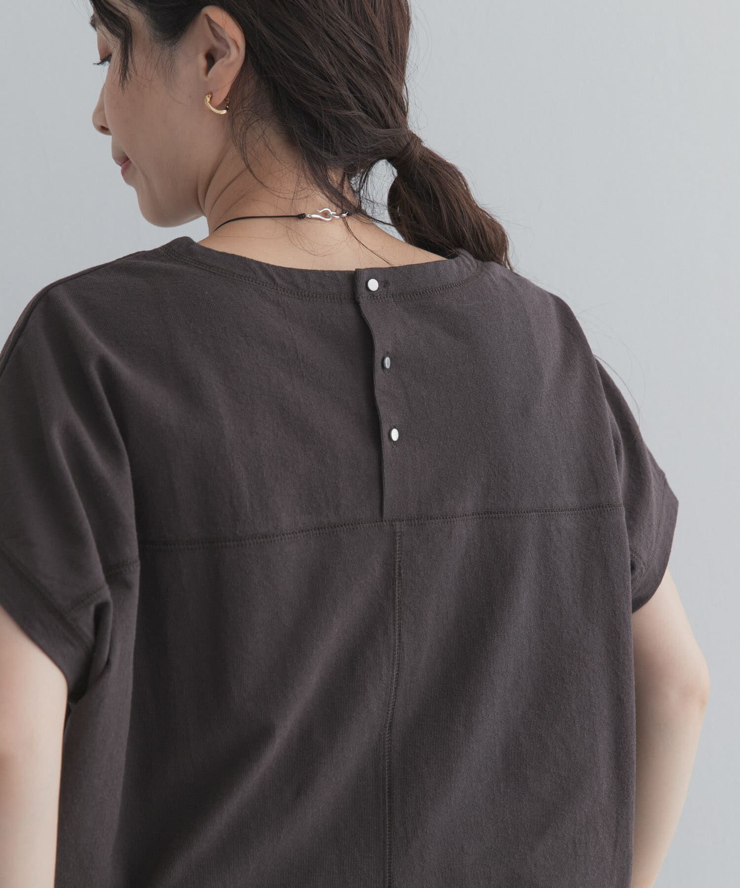 URBAN RESEARCH DOORS「リネンタッチBACKボタンプルオーバー」|Tシャツ・カットソー|