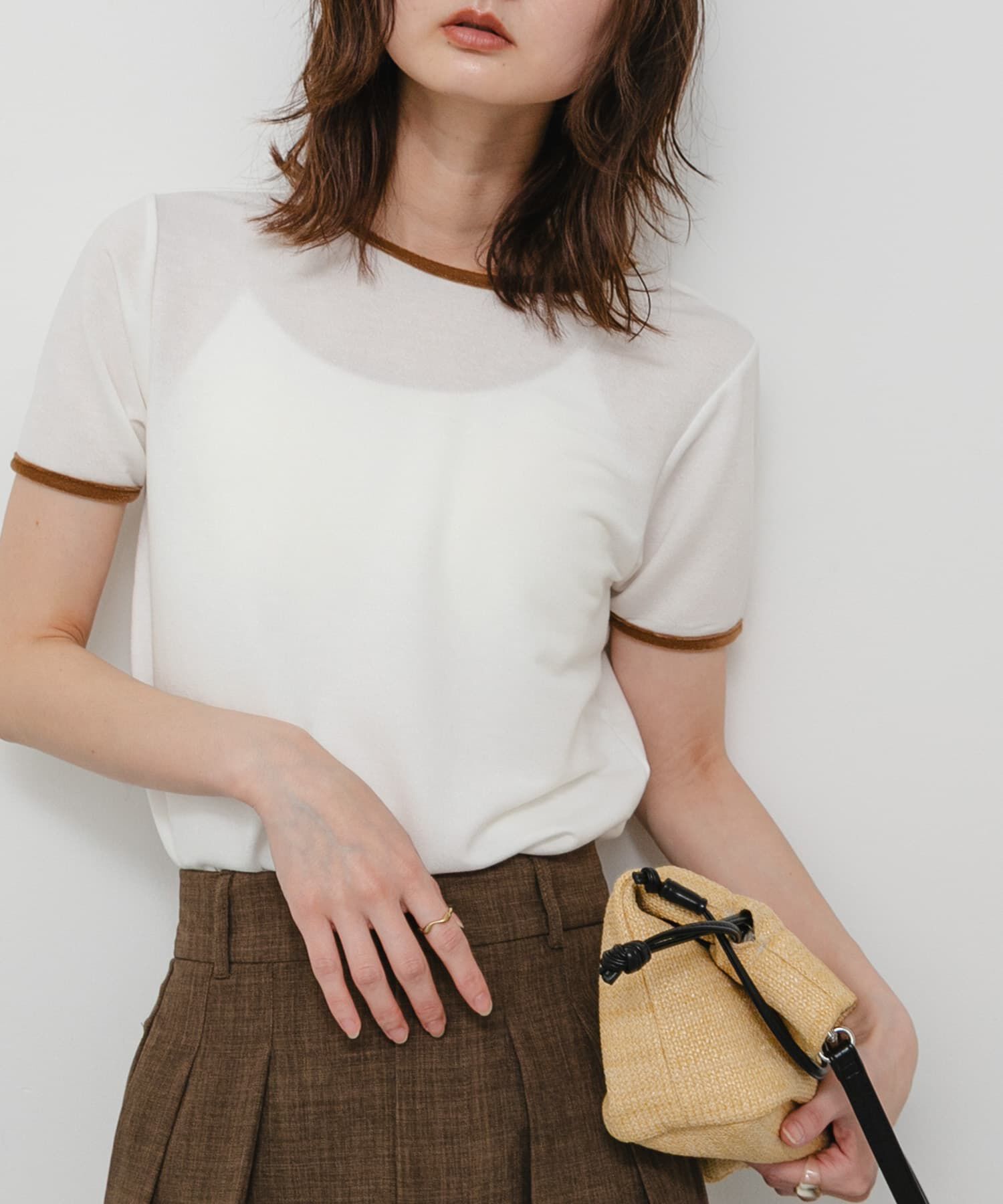 SENSE OF PLACE by URBAN RESEARCH「バックオープンリンガーTシャツ(半袖)」|Tシャツ・カットソー|アイボリー