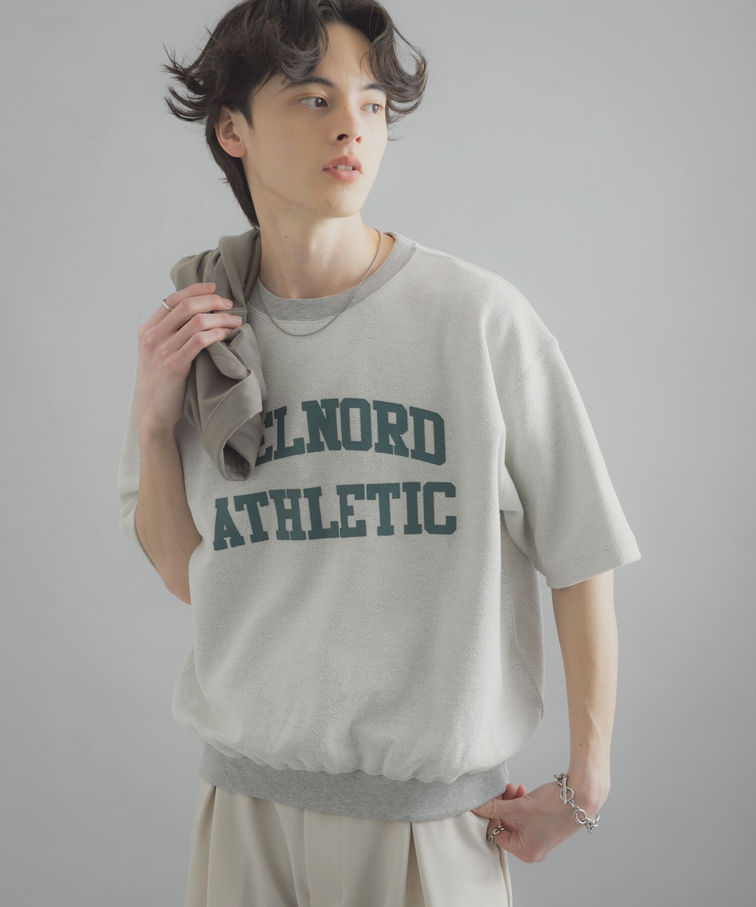 SENSE OF PLACE by URBAN RESEARCH「カレッジスウェットショートスリーブTシャツ」|スウェット・ジャージ|