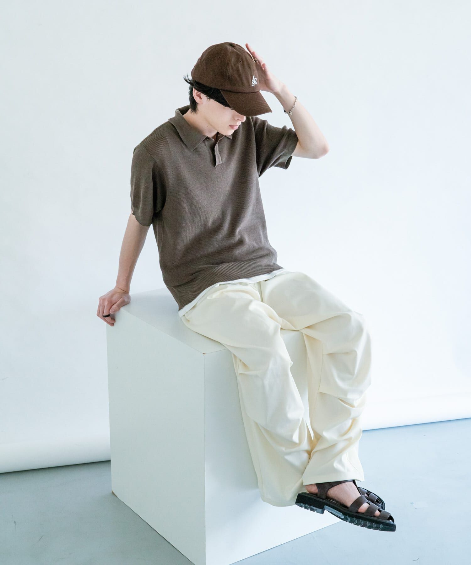 SENSE OF PLACE by URBAN RESEARCH「『ユニセックス/洗濯可』エアリーメランジニットポロシャツ」|ニット・セーター|