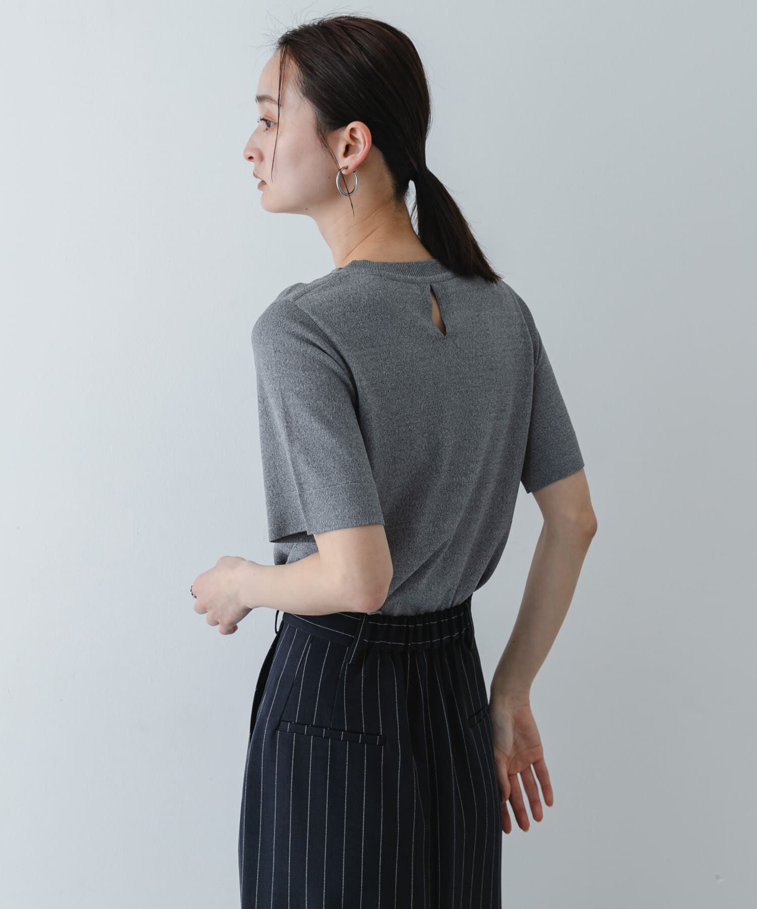SENSE OF PLACE by URBAN RESEARCH「『洗濯可』プレートツキニットTシャツ(半袖)」|ニット・セーター|
