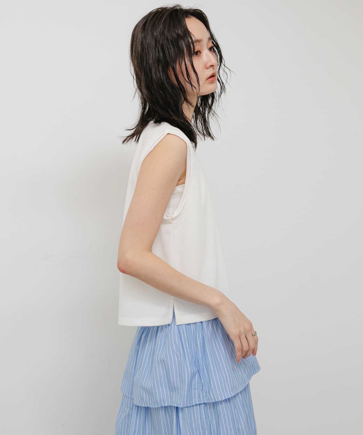 SENSE OF PLACE by URBAN RESEARCH「『汗ジミ防止』SKINProofノースリーブロールTシャツ」|タンクトップ|