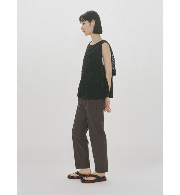 MIDIUMISOLID「MIDIUMISOLID for Ladies メッシュニットプリーツベスト」|ベスト・ジレ|