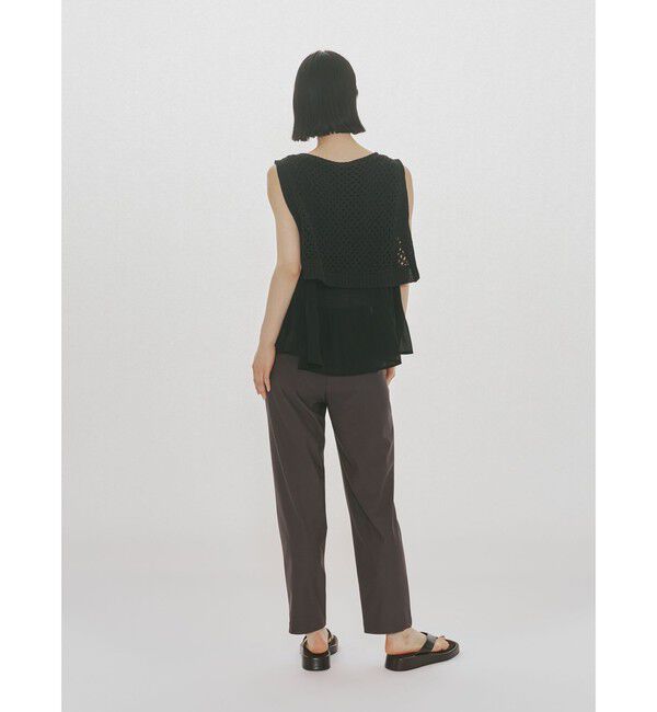 MIDIUMISOLID「MIDIUMISOLID for Ladies メッシュニットプリーツベスト」|ベスト・ジレ|