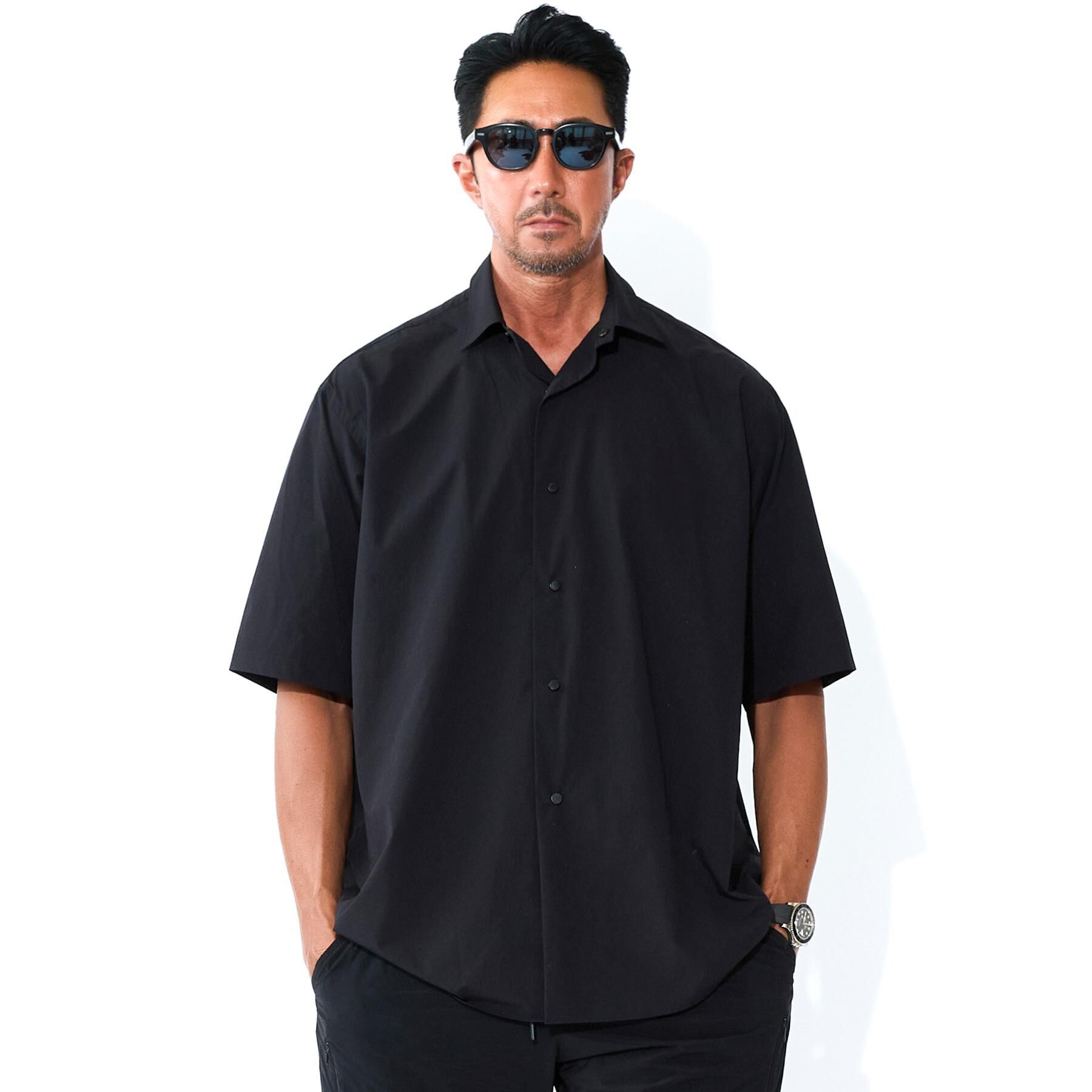 DRESSTERIOR「【干場義雅&times;K－3B&times;DRESSTERIOR】ストレッチシャツ」|シャツ・ブラウス|ブラック(019)