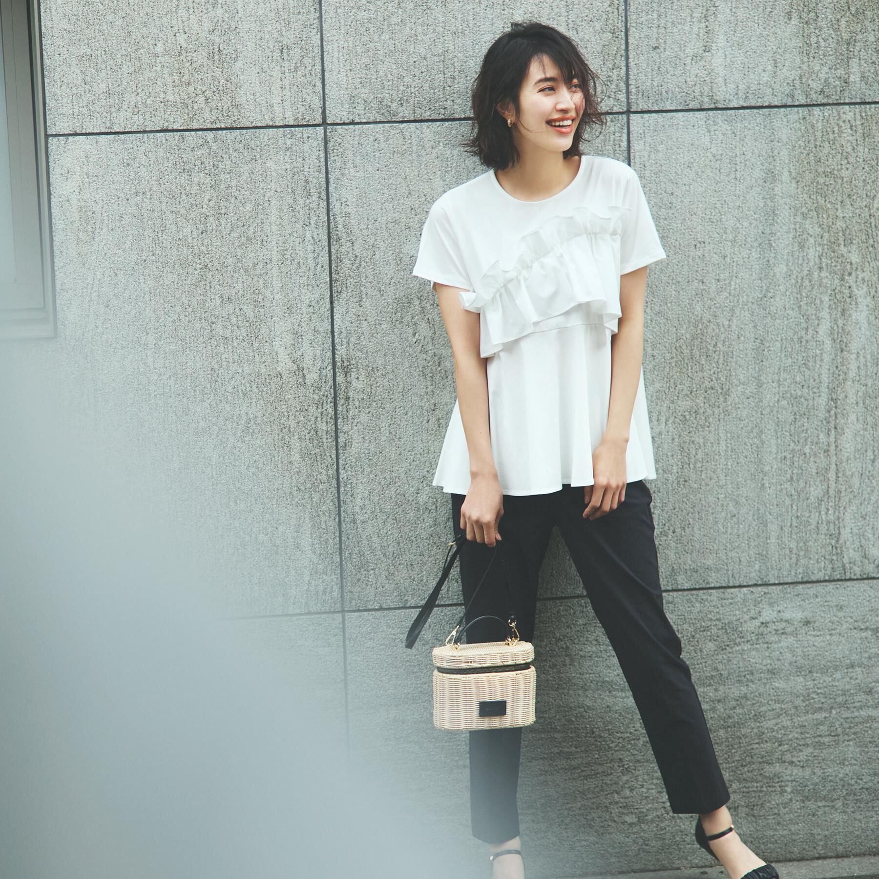 OPAQUE.CLIP「フリルドッキングペプラムトップス【接触冷感／洗濯機洗い可】」|Tシャツ・カットソー|