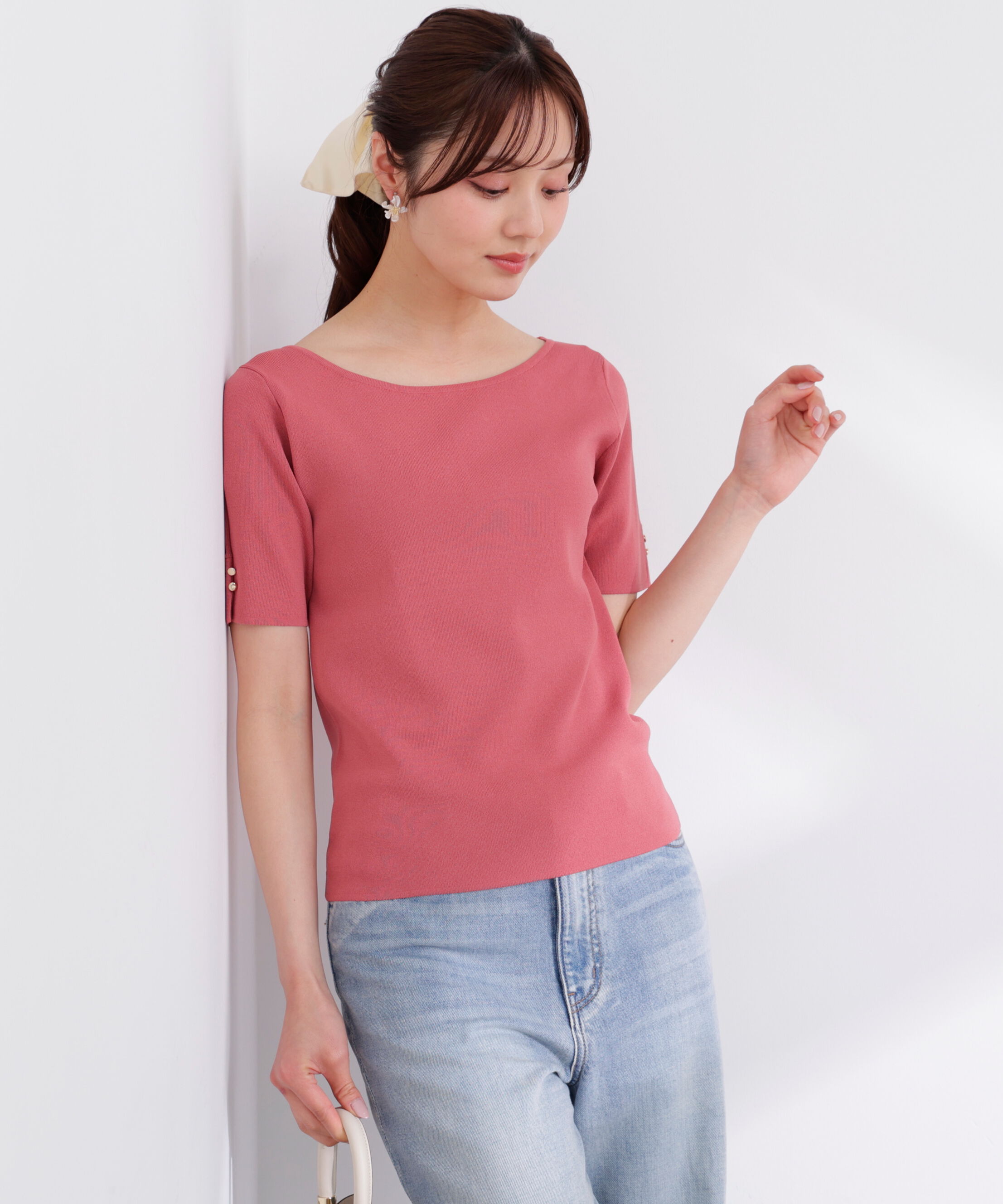 PROPORTION BODY DRESSING「5分袖ベーシックニット 26SS」|ニット・セーター|
