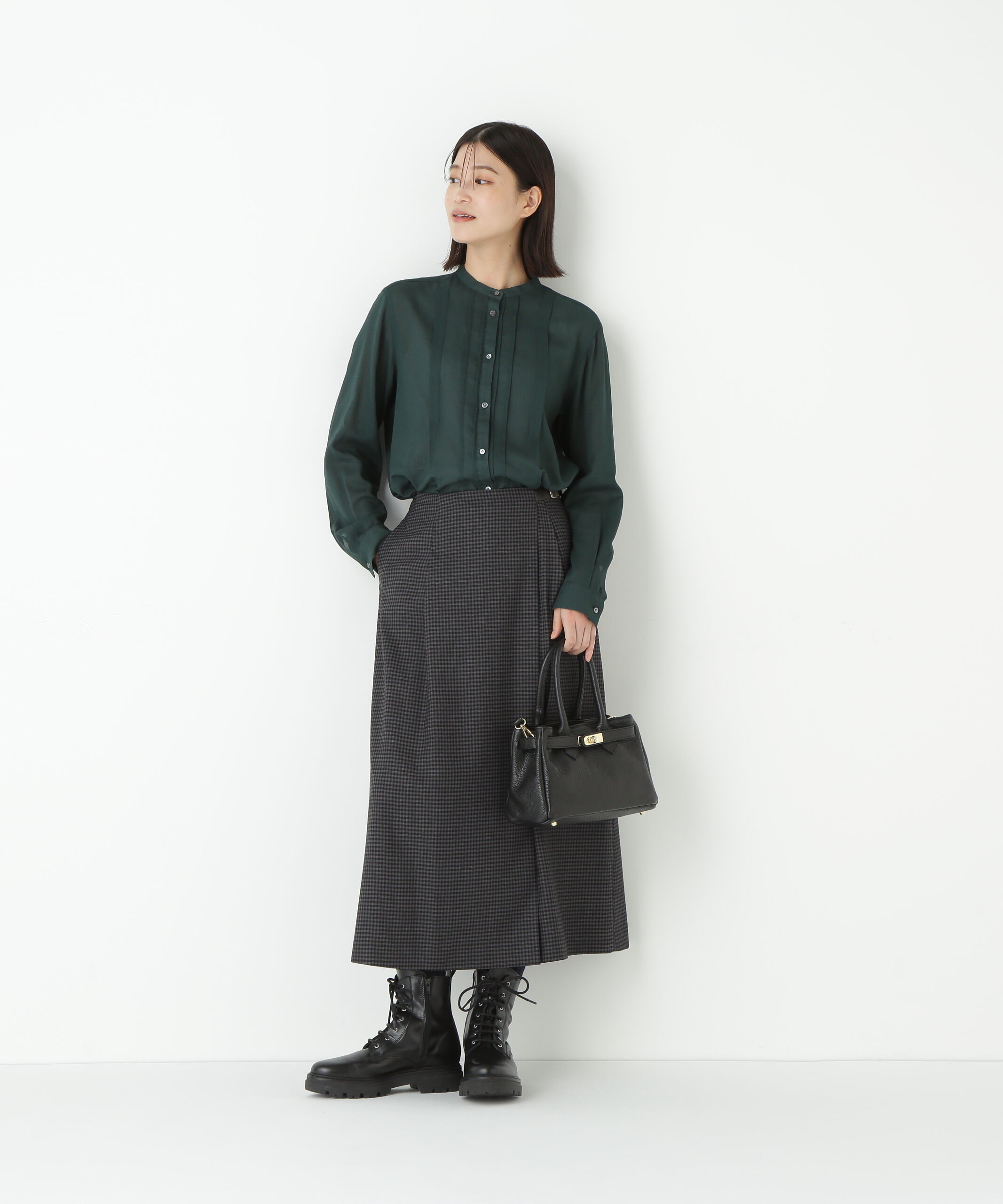  「◆コットンジョーゼットボイルバンドシャツブラウス」|シャツ・ブラウス|
