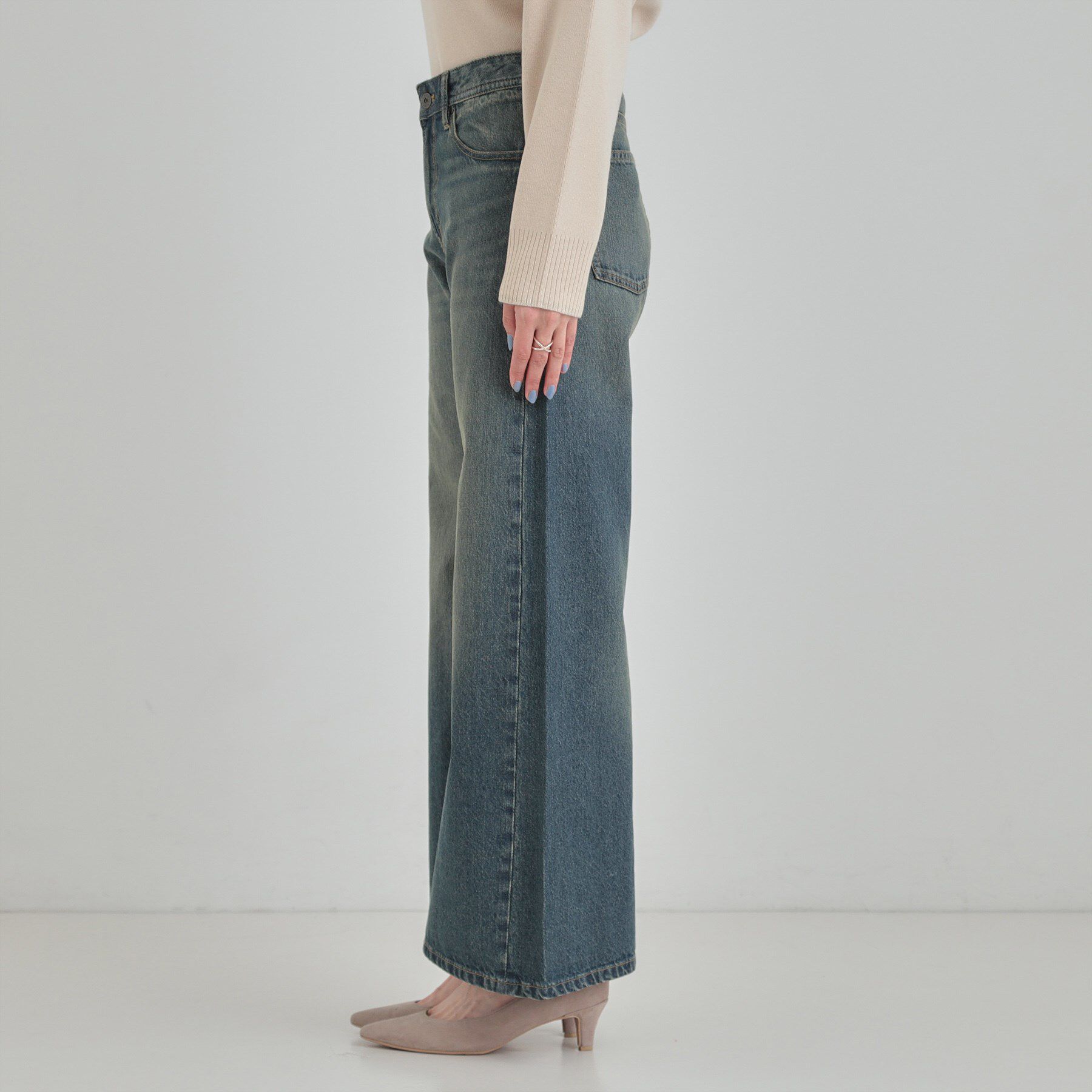 SHOO･LA･RUE「【SHOO・LA・RUE DENIM/S-LL】体型カバーにも バギーデニムワイドパンツ」|デニム|