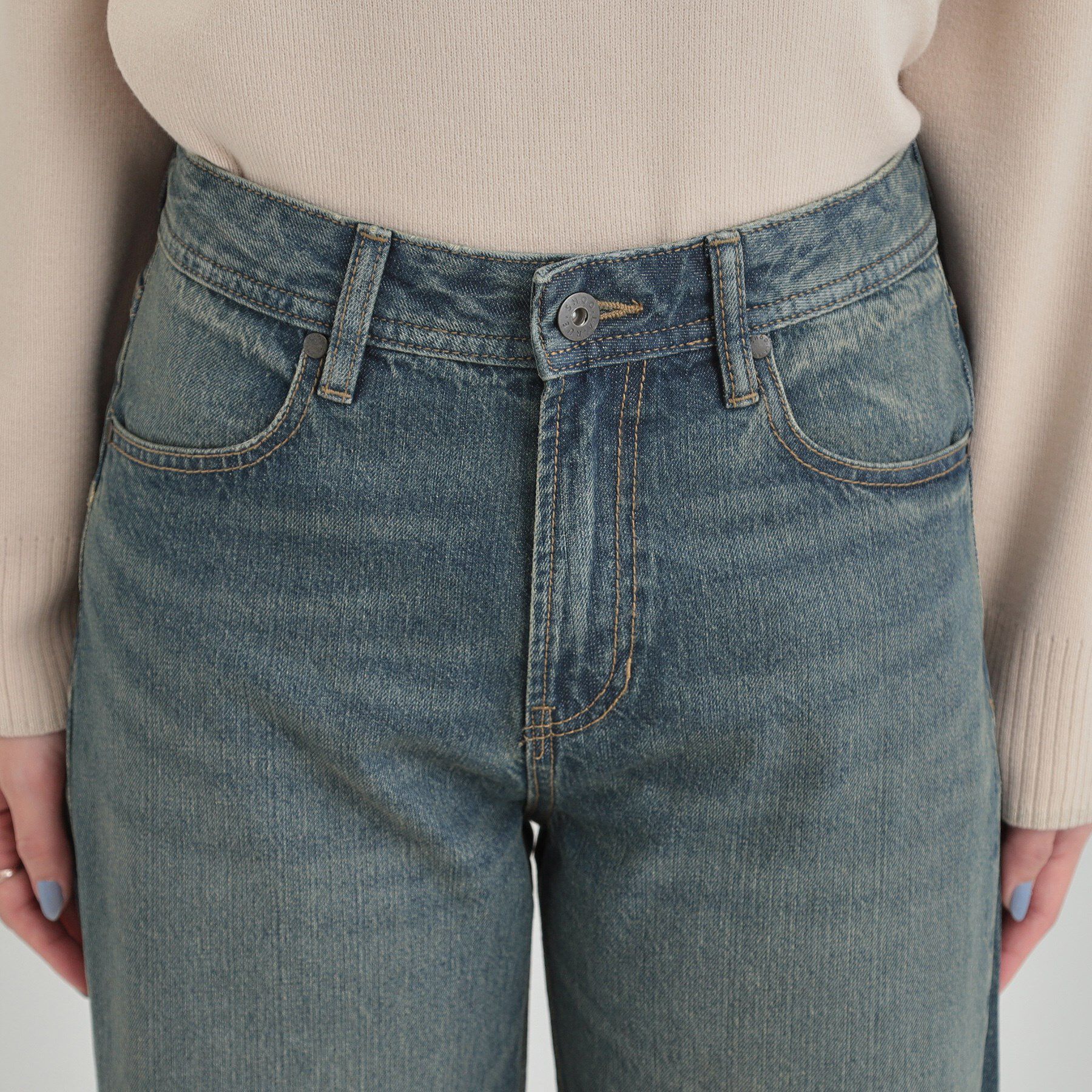 SHOO･LA･RUE「【SHOO・LA・RUE DENIM/S-LL】体型カバーにも バギーデニムワイドパンツ」|デニム|