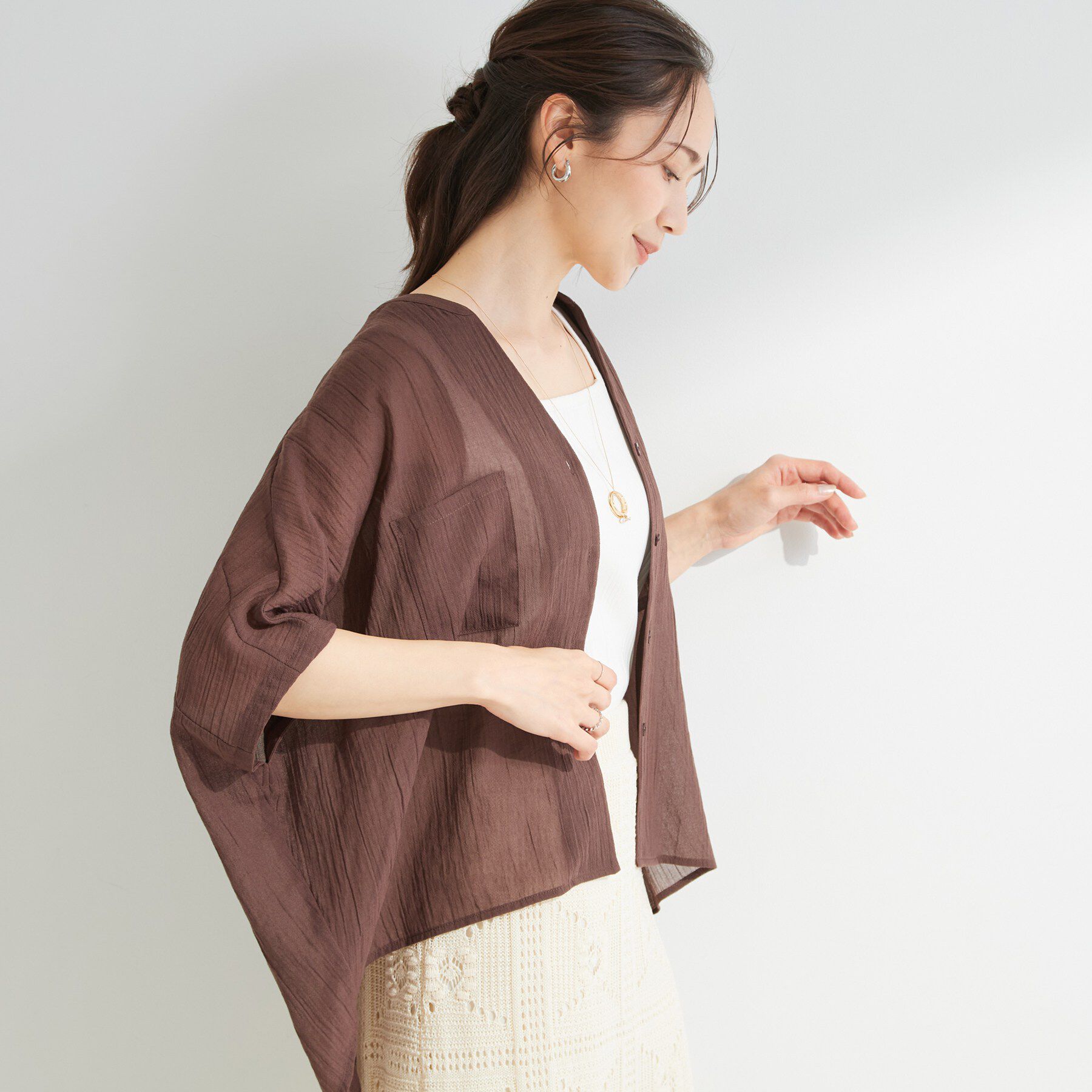 SHOO･LA･RUE「シアーワッシャーポケドルマン」|シャツ・ブラウス|