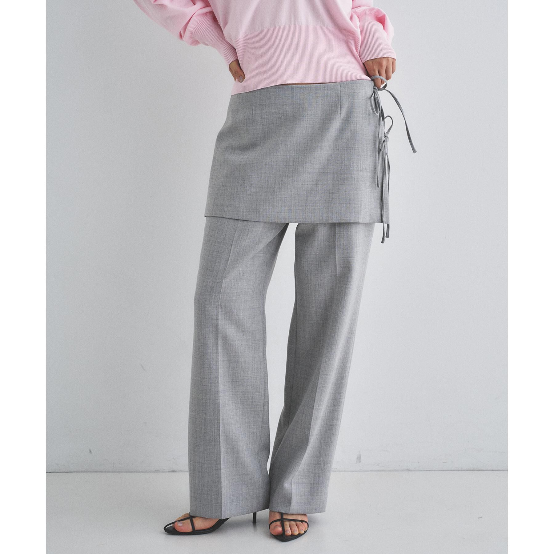 CODE A「layered skirt pants」|その他|ライトグレー(011