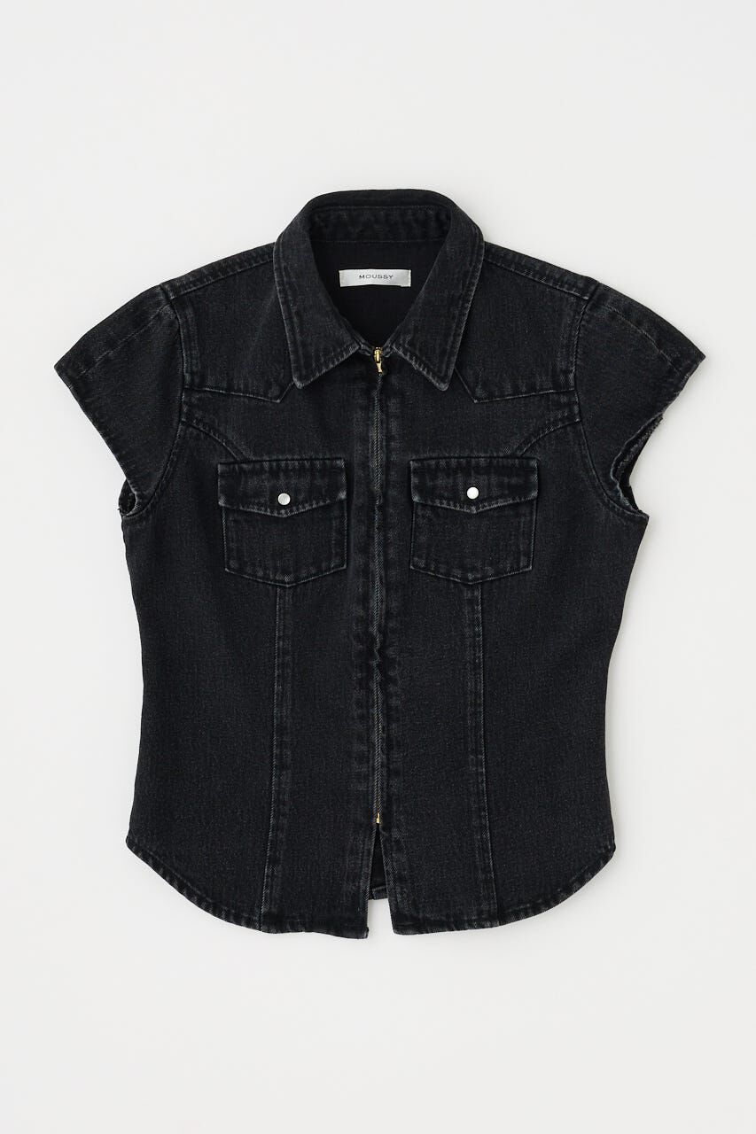 MOUSSY「CAP SLEEVE デニムシャツ」|シャツ・ブラウス|