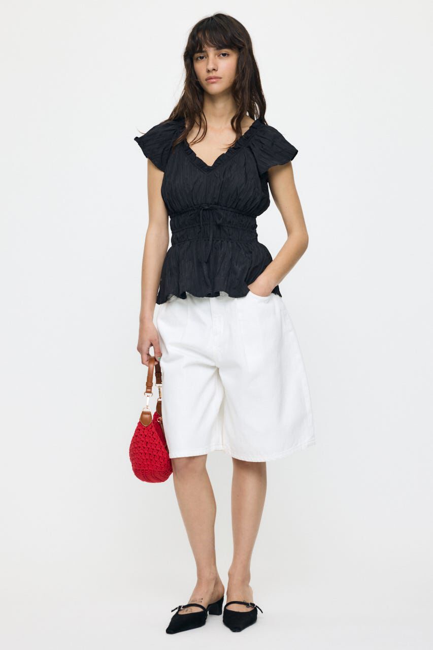 MOUSSY「WRINKLE RUFFLE SLEEVE ブラウス」|シャツ・ブラウス|