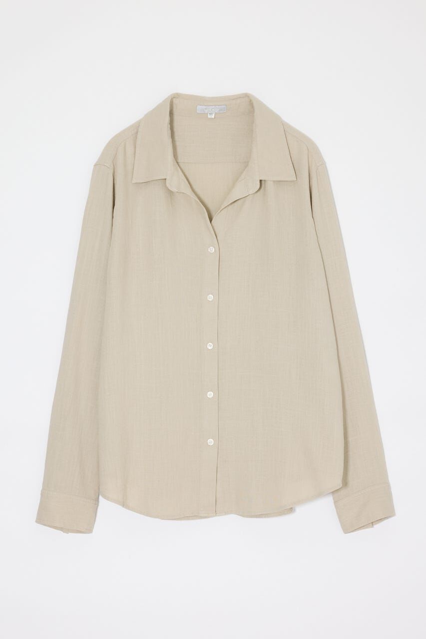 MOUSSY「LINEN BLEND BASIC シャツ」|シャツ・ブラウス|BEG