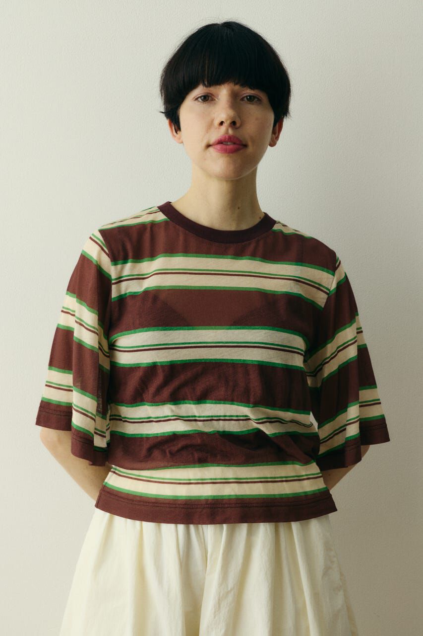 HeRIN.CYE「Border half tops」|Tシャツ・カットソー|柄BRN5
