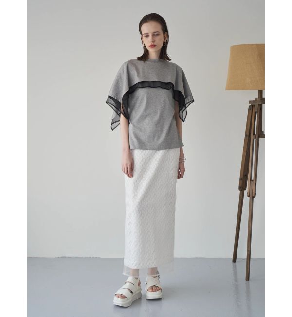 ELENDEEK「EMBROIDERY I-LINE SK」|スカート|