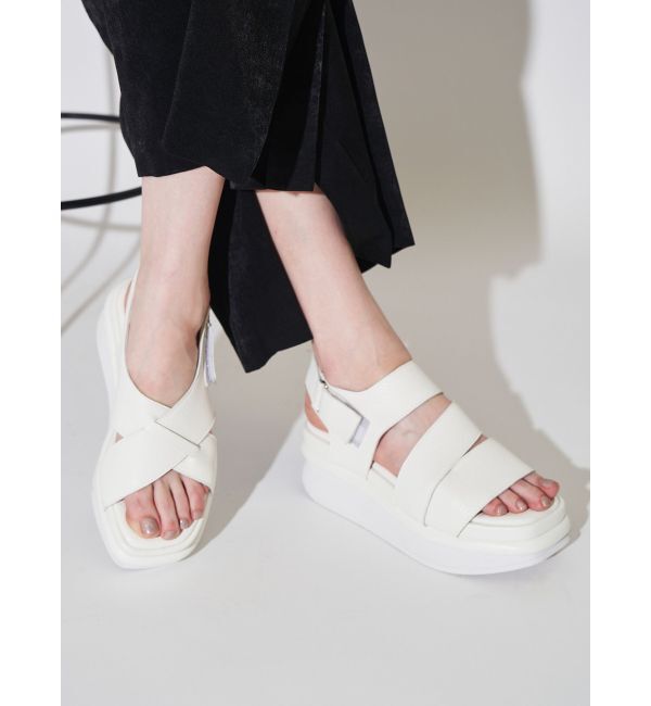 ELENDEEK「ASYME BELT SANDAL」|サンダル|オフホワイト